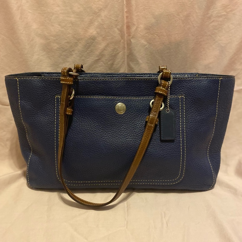 Navy Blue Coach Shoulder Bag